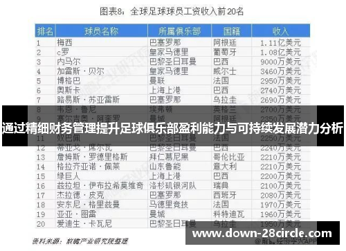 通过精细财务管理提升足球俱乐部盈利能力与可持续发展潜力分析
