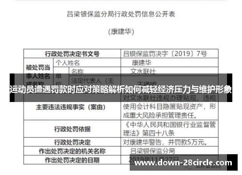 运动员遭遇罚款时应对策略解析如何减轻经济压力与维护形象